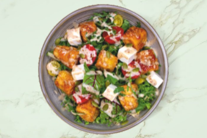 Салат с хрустящими баклажанами