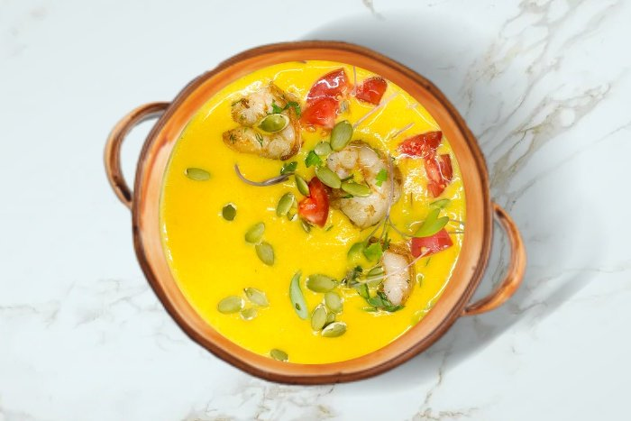 Тайский крем-суп с креветкой