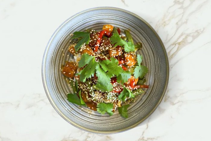 Рис с семгой