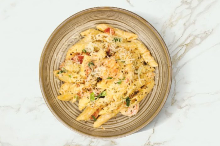 Пенне с тигровыми креветками